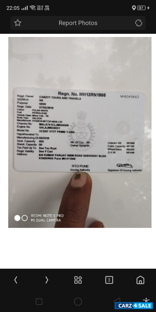 Polar White Hyundai Xcent SX 1.2