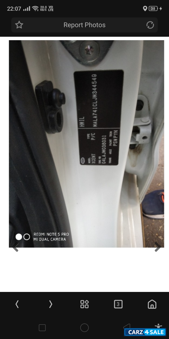 Polar White Hyundai Xcent SX 1.2