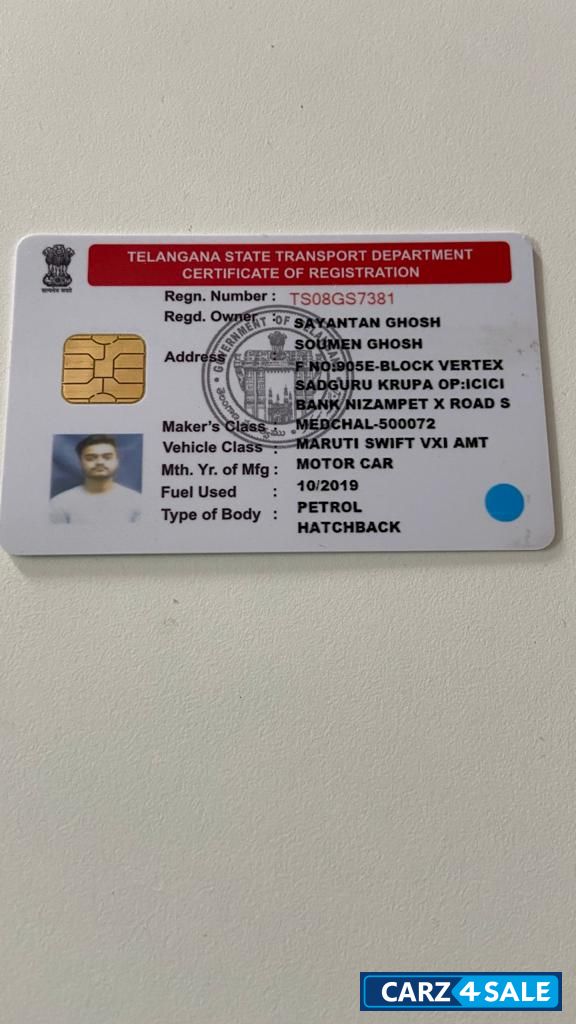 Pearl White Maruti Suzuki Swift VXI