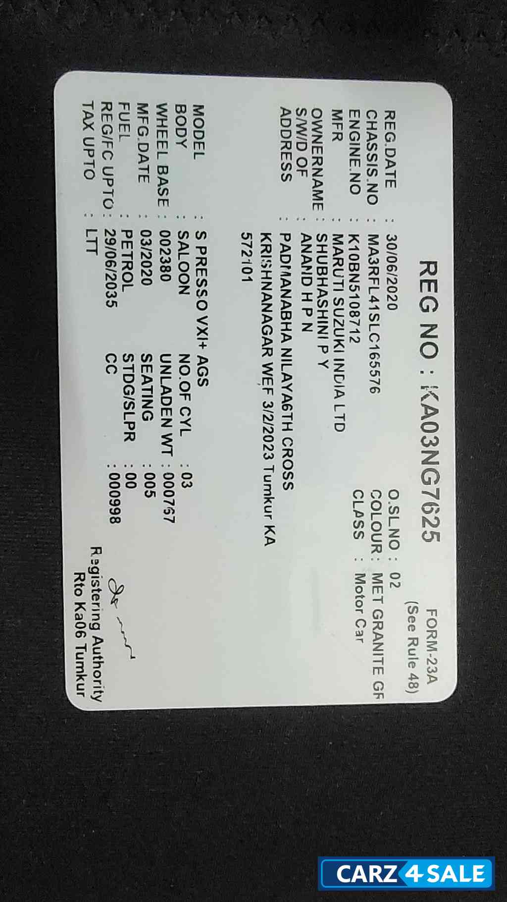 Grey Maruti Suzuki S-Presso VXI + AMT