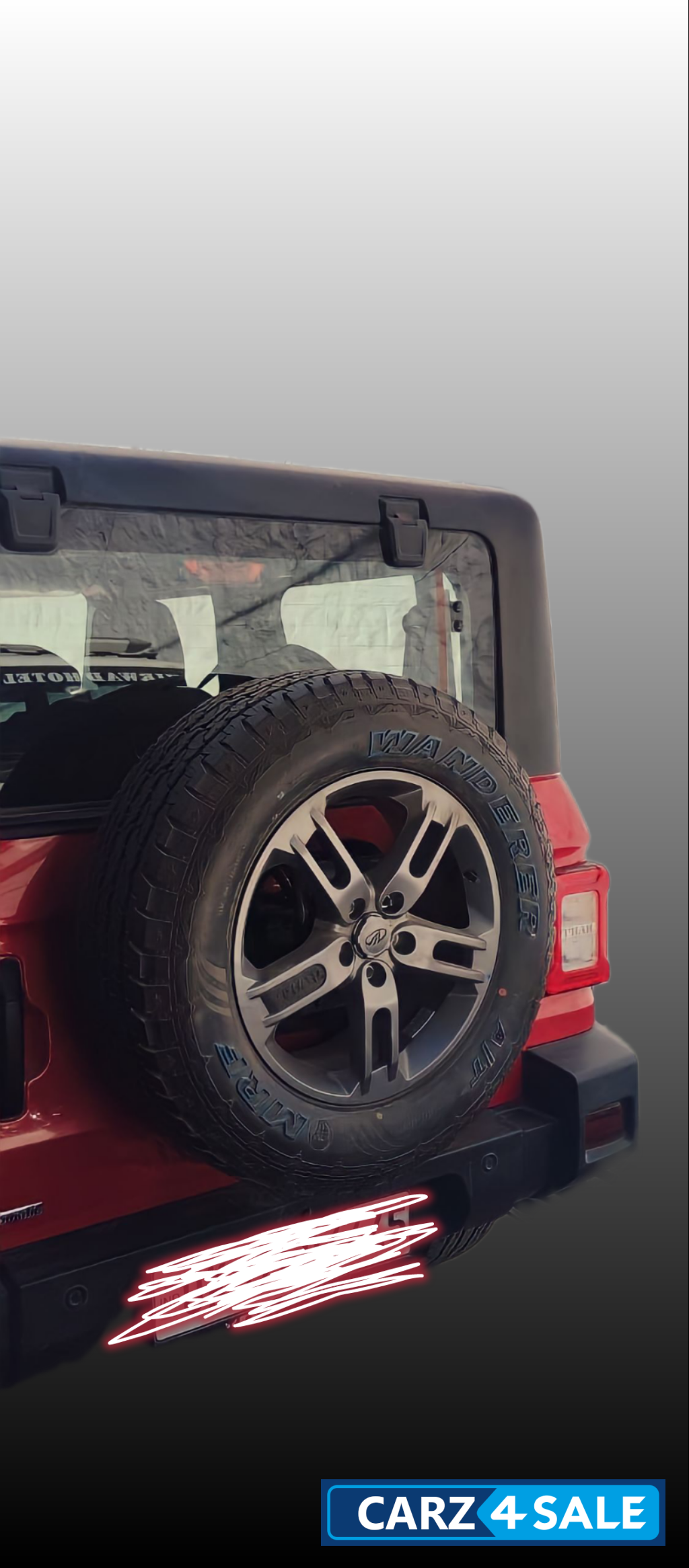 Red Mahindra Thar Petrol ,hard top,top model