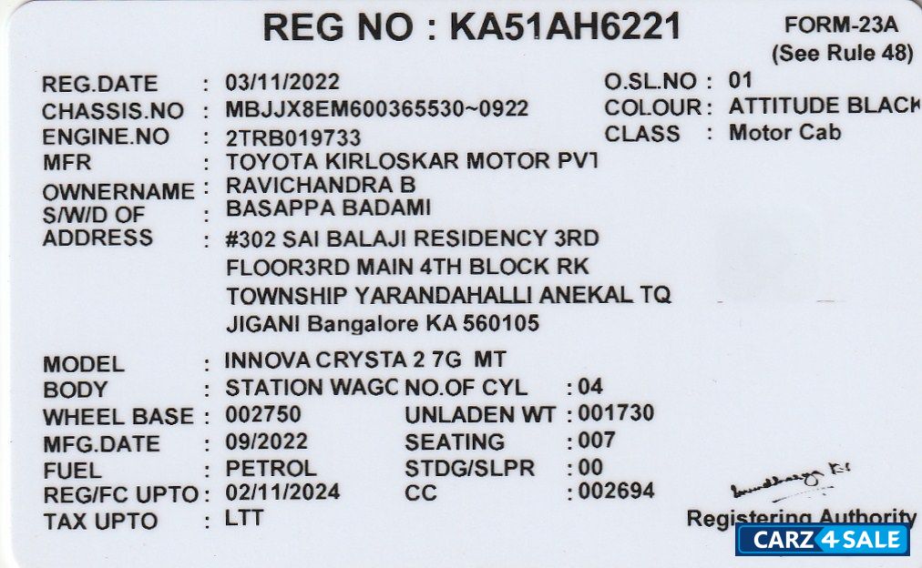 Black Toyota Cresta Top end g variant