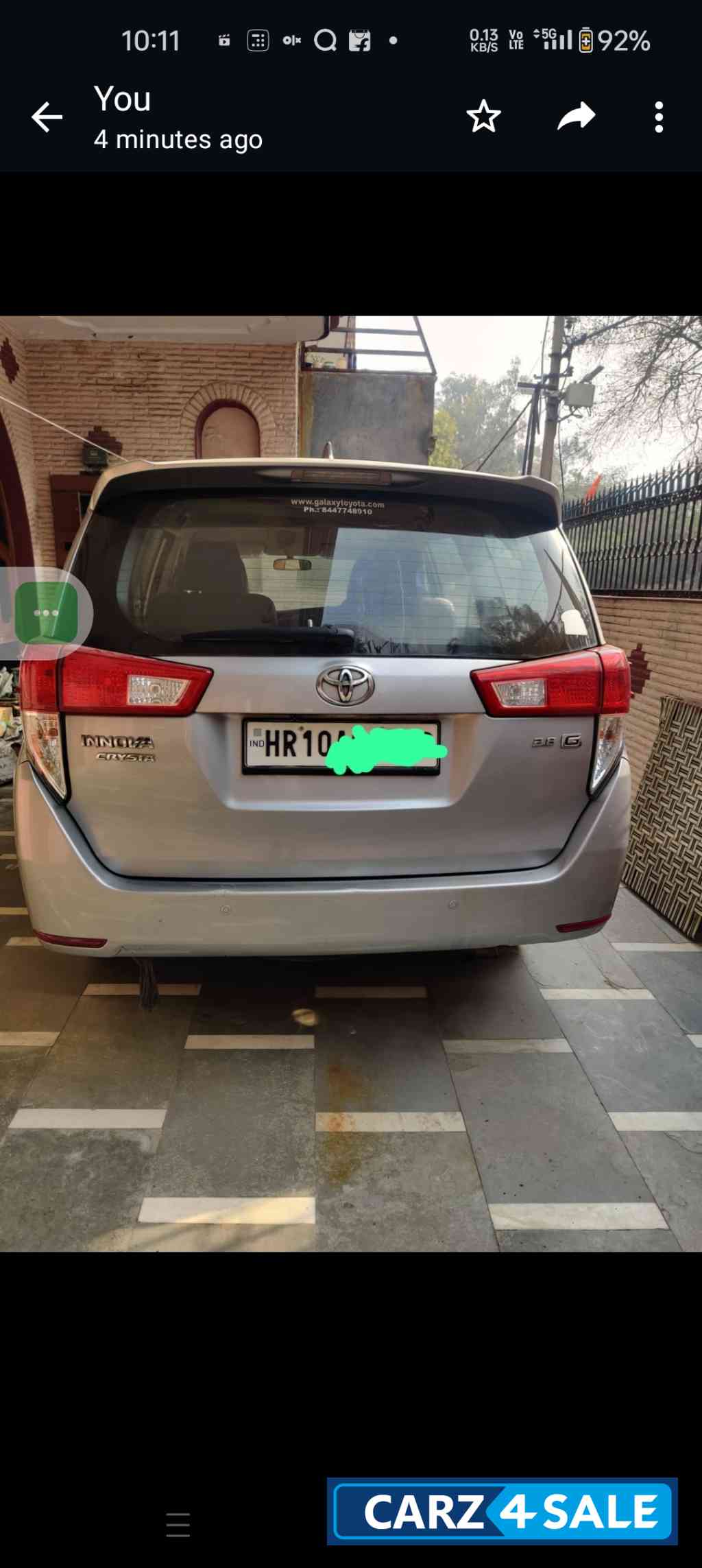 Silver Toyota Innova 2.8gx automatic
