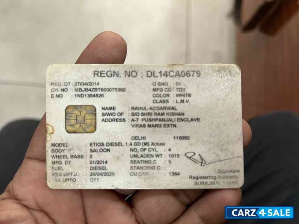 White Toyota Etios Gd