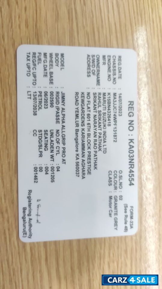 Metallic Grey Maruti Suzuki Jimny Alpha Pro All Grip AT dual tone