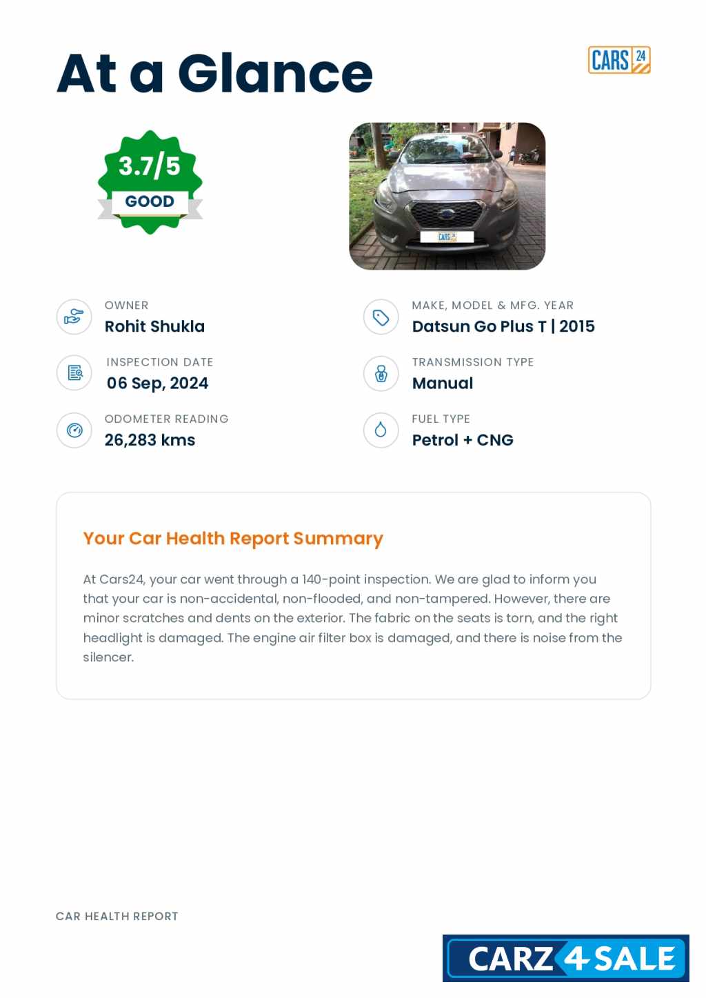 Bronze Grey Datsun Go Plus T ( O )