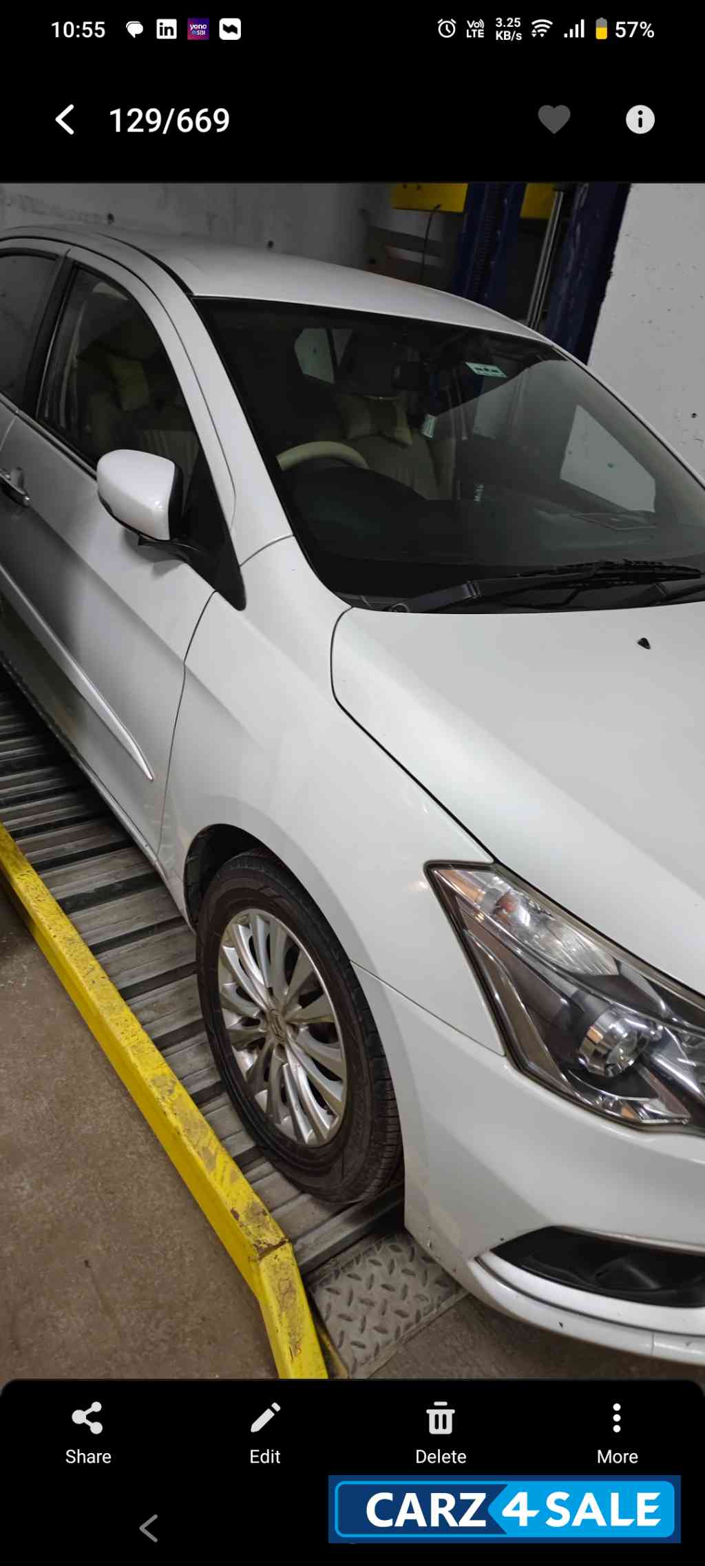 Pearl White Maruti Suzuki Ciaz Delta automatic