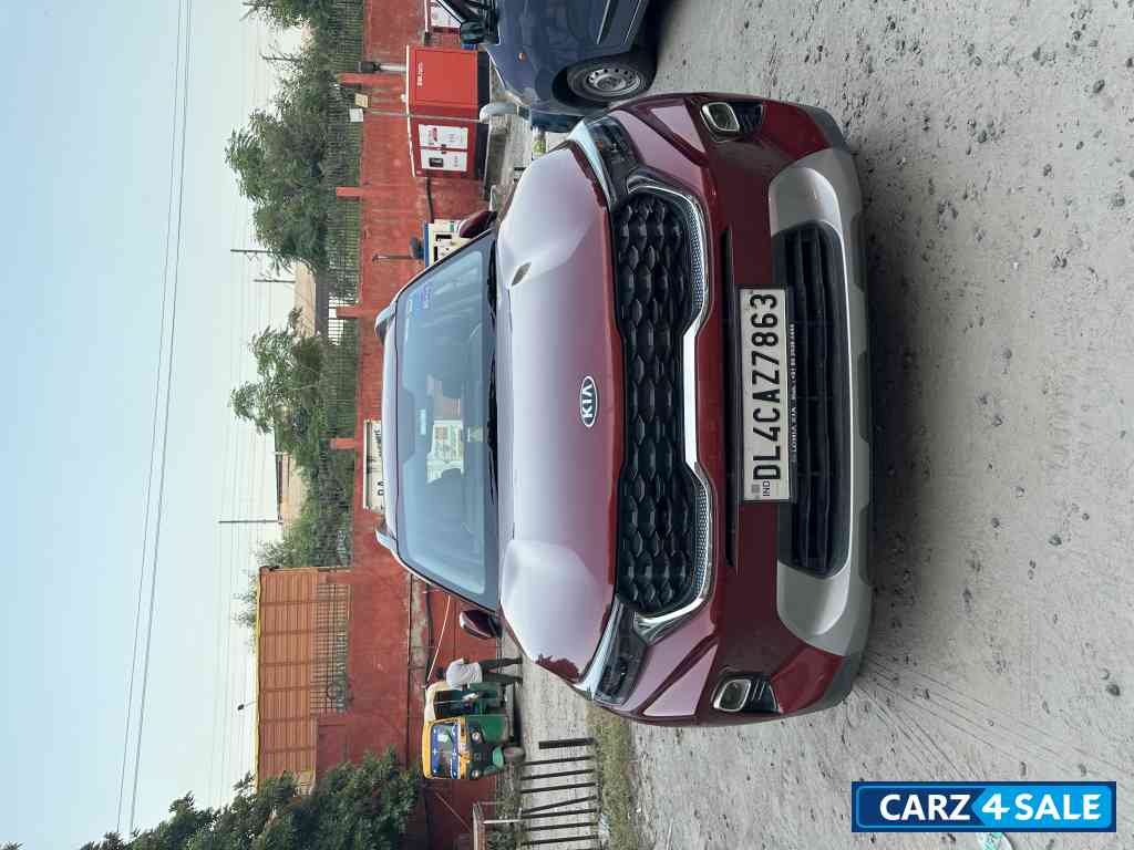 Maroon Red Kia Sonet HTX iMT Turbo Sunroof
