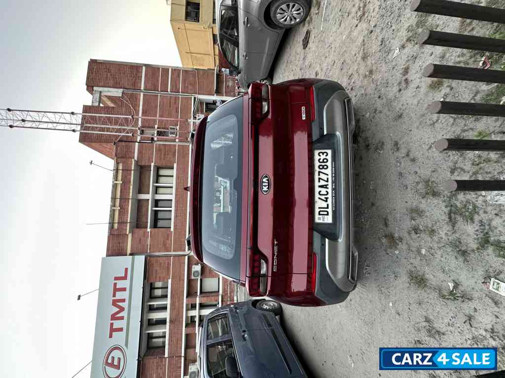 Maroon Red Kia Sonet HTX iMT Turbo Sunroof