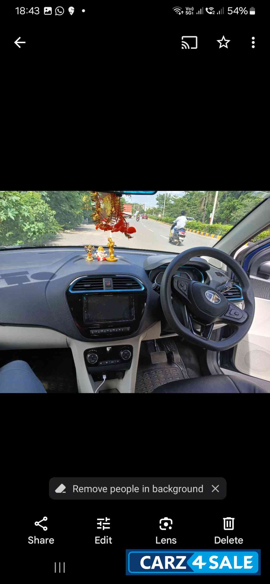 Teal Blue Tata Tiago Xz plus ev