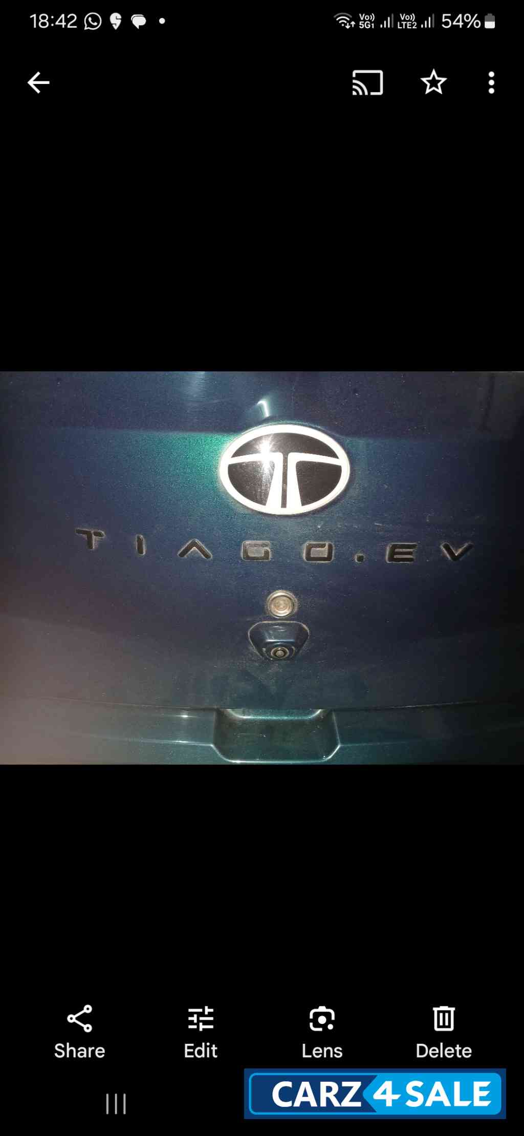 Teal Blue Tata Tiago Xz plus ev