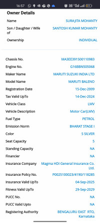Silver Maruti Suzuki Baleno LXI