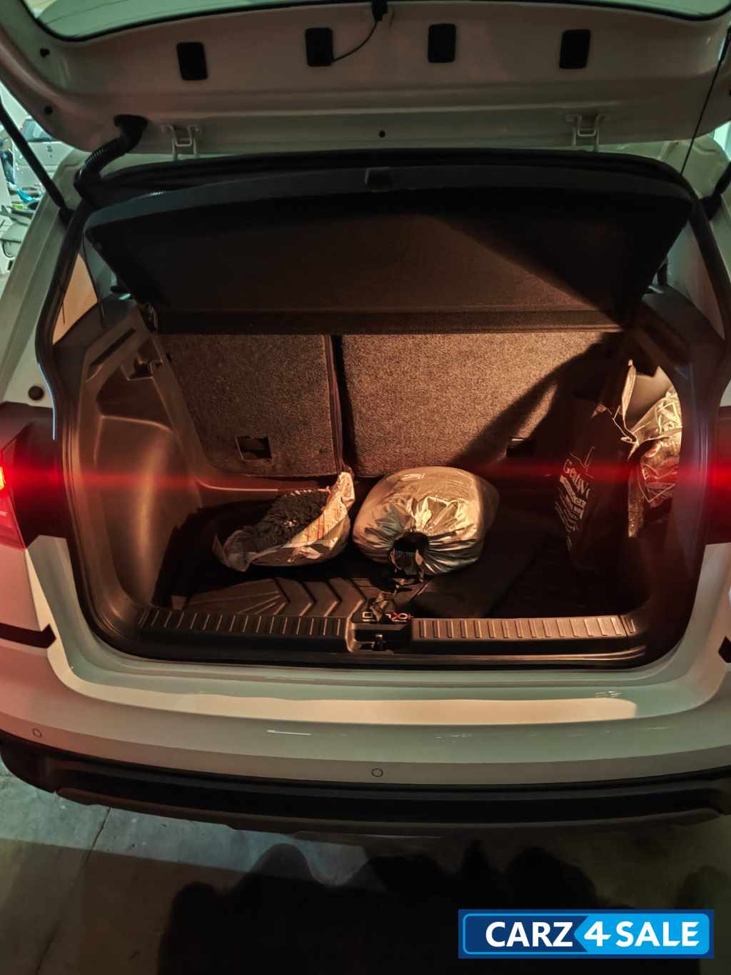 White Skoda Kushaq Ambition