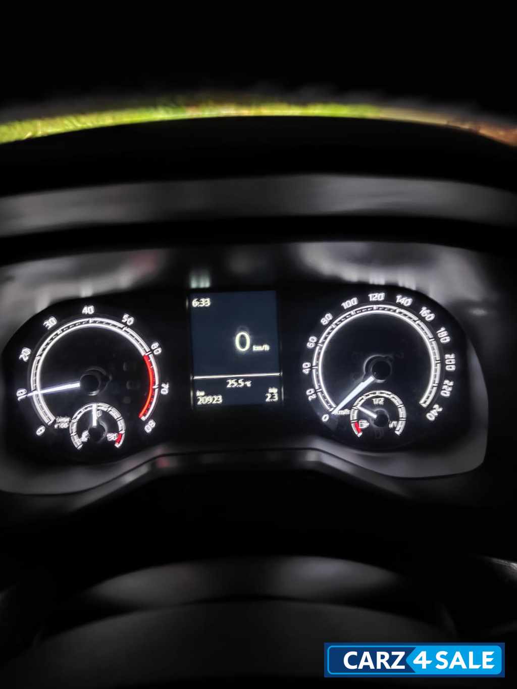 White Skoda Kushaq Ambition