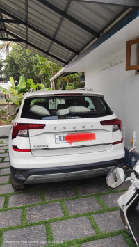 White Skoda Kushaq Ambition