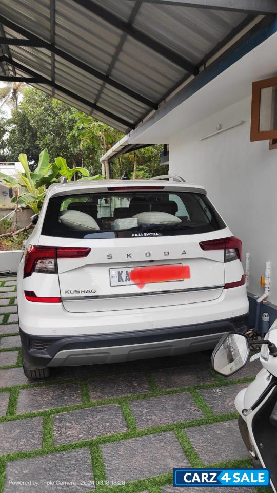 White Skoda Kushaq Ambition