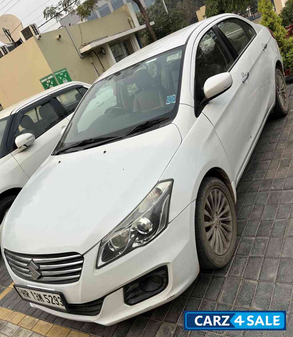 White Maruti Suzuki Ciaz Alfa top model diesel hybrid