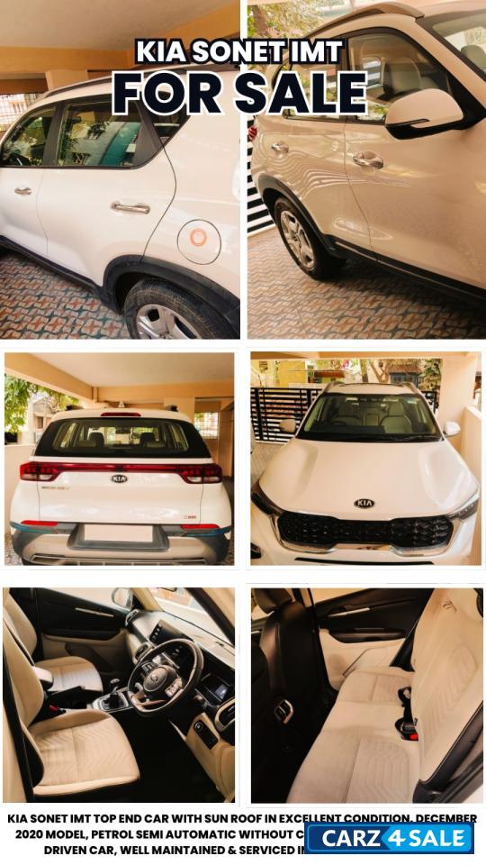 Pearl White Kia Sonet HTX