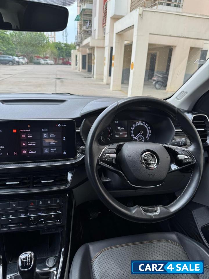 White Skoda Kushaq Anniversary edition