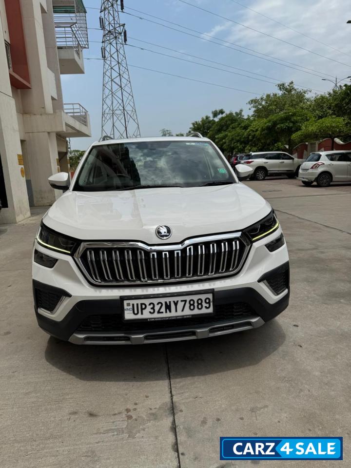 White Skoda Kushaq Anniversary edition