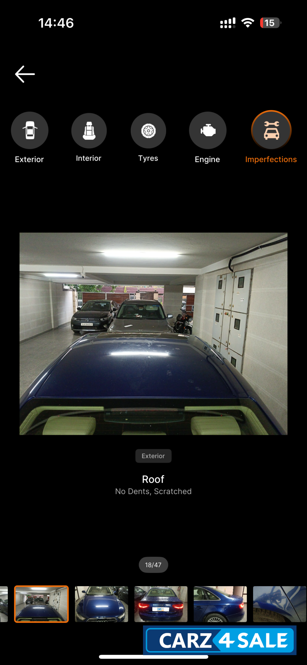 Blue Audi A4 35 premium sunroof