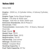 Caspian Blue Volvo S60 D4 Summum