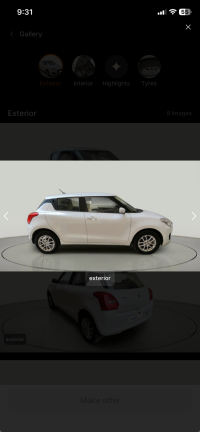 Pearl Attic White Maruti Suzuki Swift Zxi amt