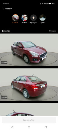 Gallent Red Maruti Suzuki Dzire VXI AUTOMATIC