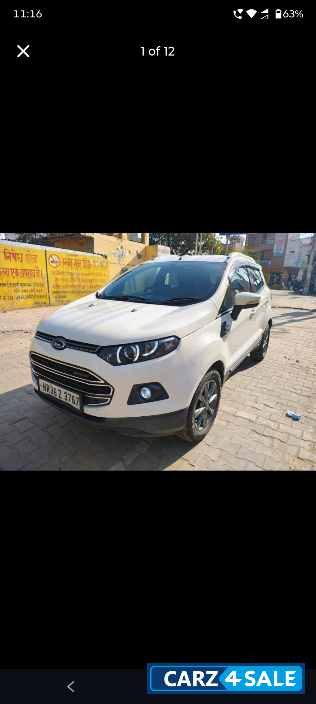 White Ford Ecosport Trade + 1.5 petrol