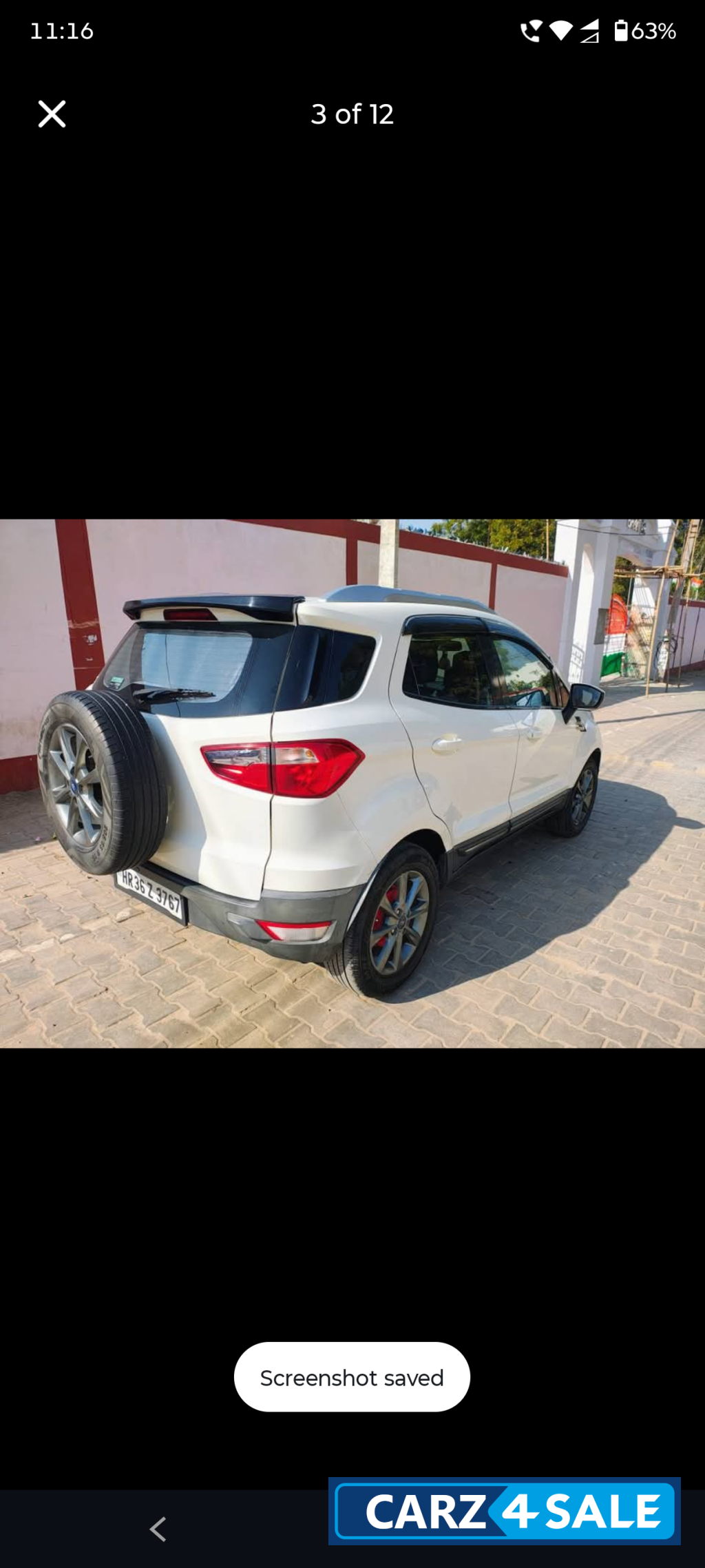 White Ford Ecosport Trade + 1.5 petrol