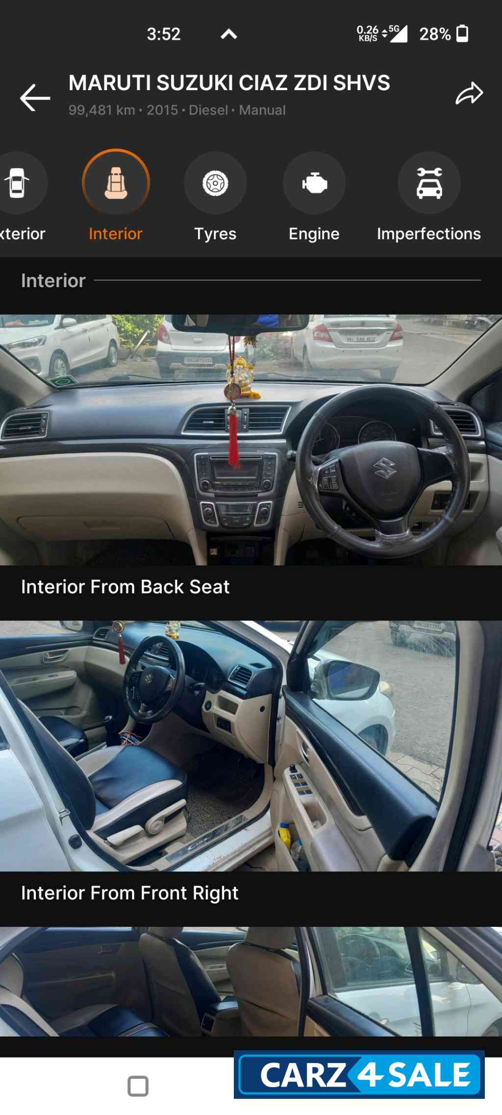 White Maruti Suzuki Ciaz ZDI SHVS