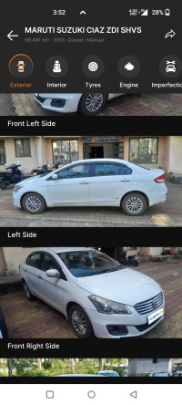 White Maruti Suzuki Ciaz ZDI SHVS