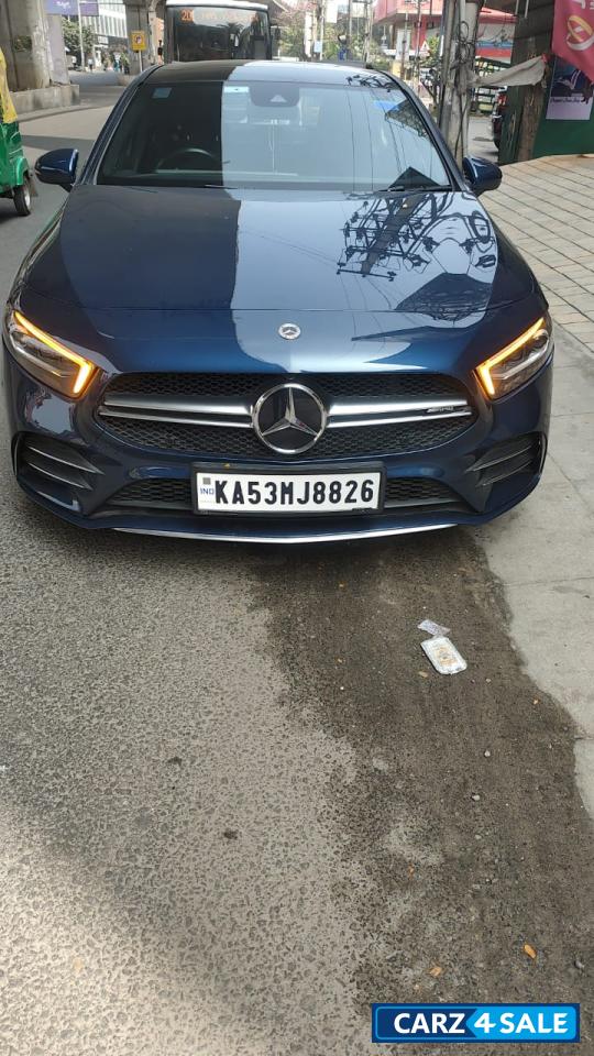 Blue Mercedes-Benz A-Class LIMOUSINE AMG 35 4 MATIC