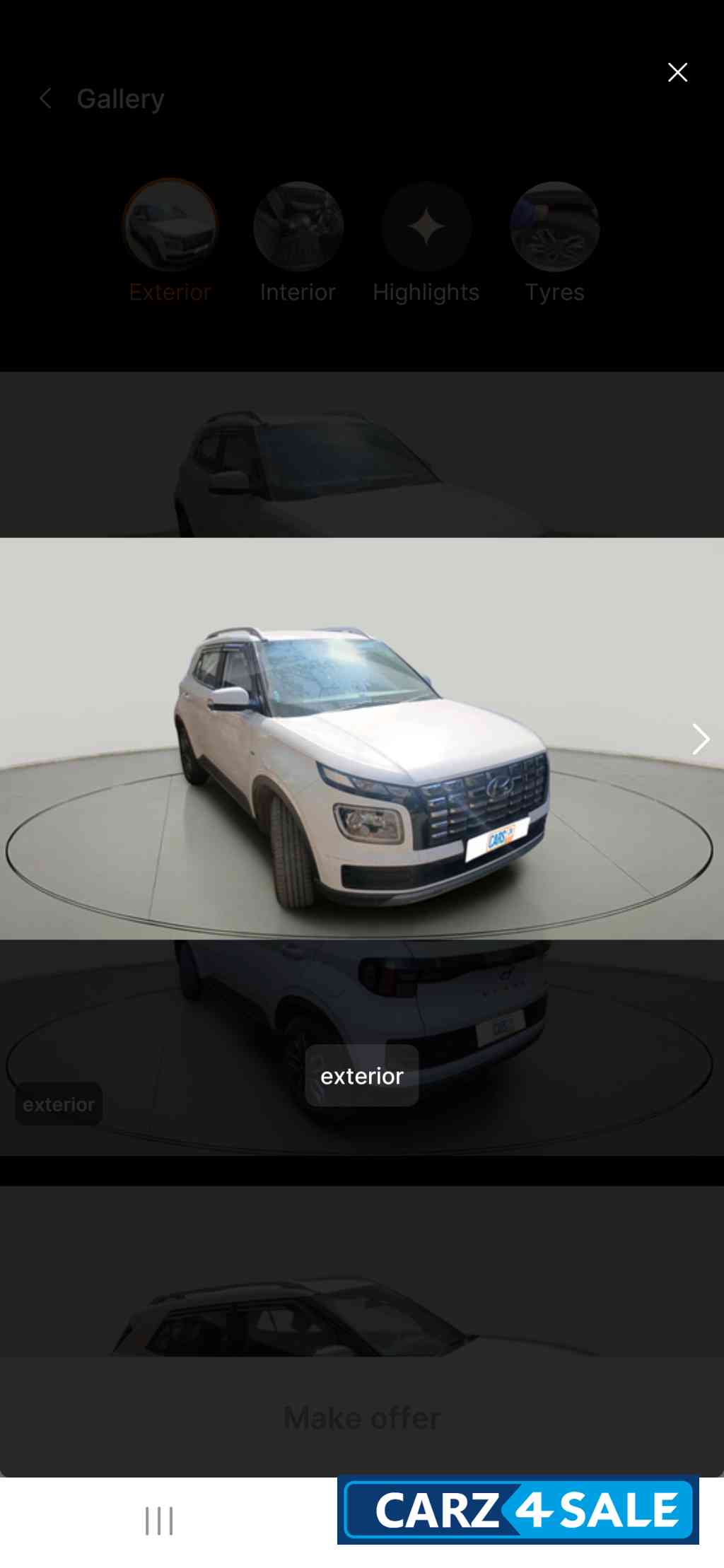 White Hyundai Venue 1.0 s(o) turbo dct petrol