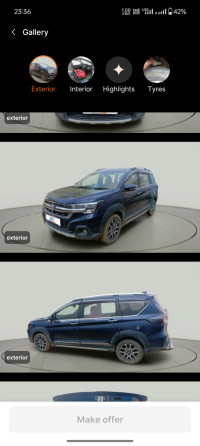 Prime Crystal Blue Maruti Suzuki XL6 Zeta cng