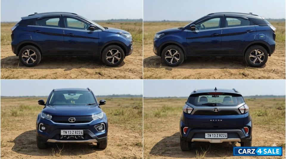 Dark Blue & Grey Tata Nexon XZA+ HS Automatic Dual Tone Petrol AMT