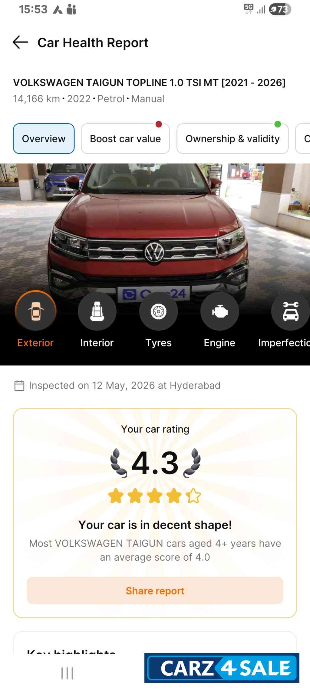 Wild Cherry Red Volkswagen Taigun Topline manual 1 litre