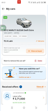 Maruti Suzuki Dzire VDI 2012 Model