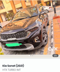 Black Kia Sonet HTX IMT