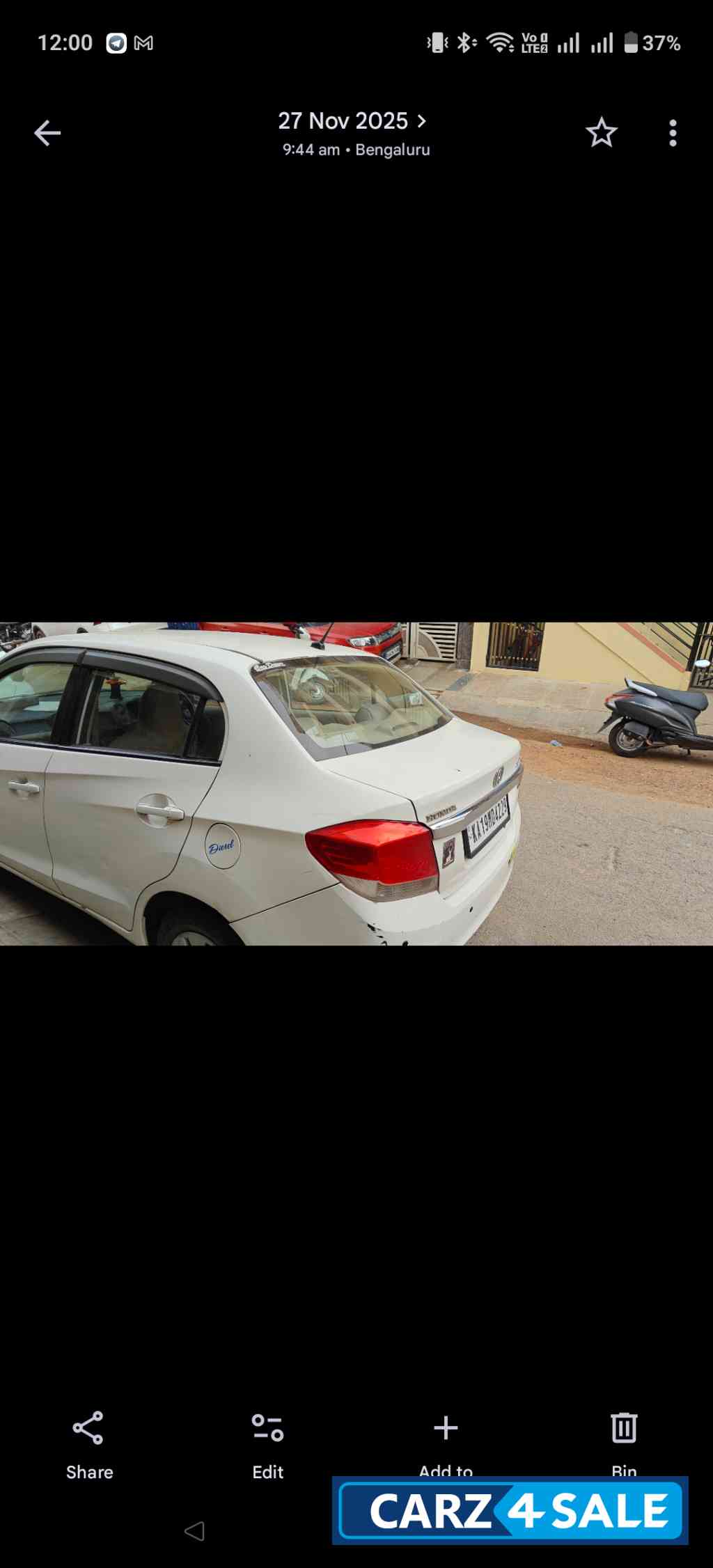 White Honda Amaze S
