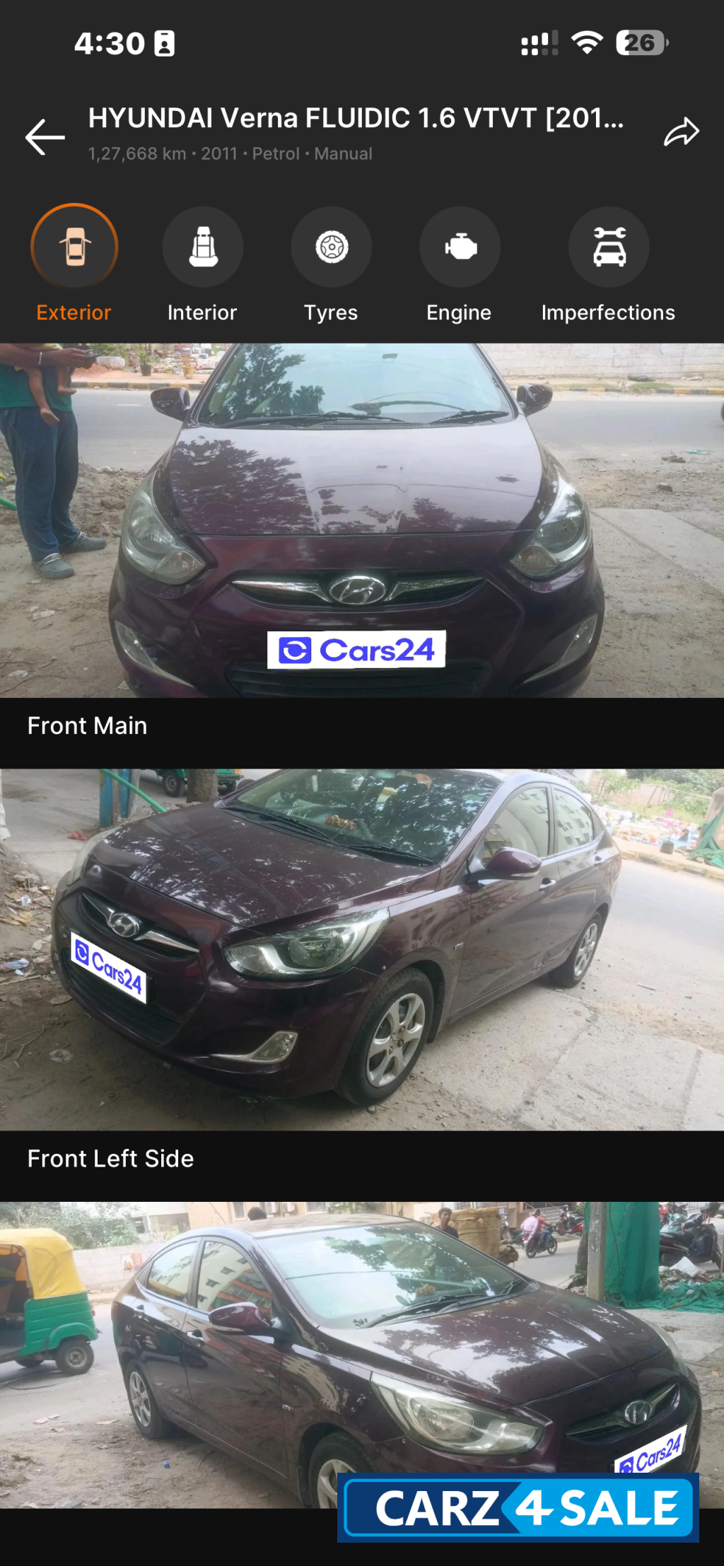 Maroon Hyundai Verna 1.6 sx vtvt