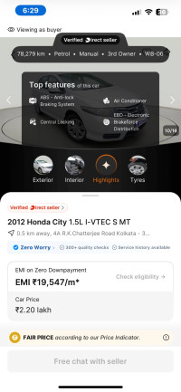 Honda City 1.5vt 2012 Model