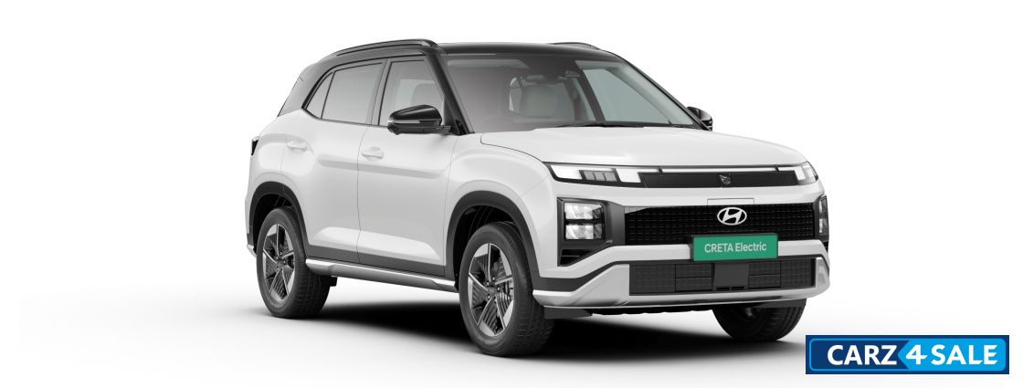 Hyundai Creta Electric Atlas White with Abyss Black Roof