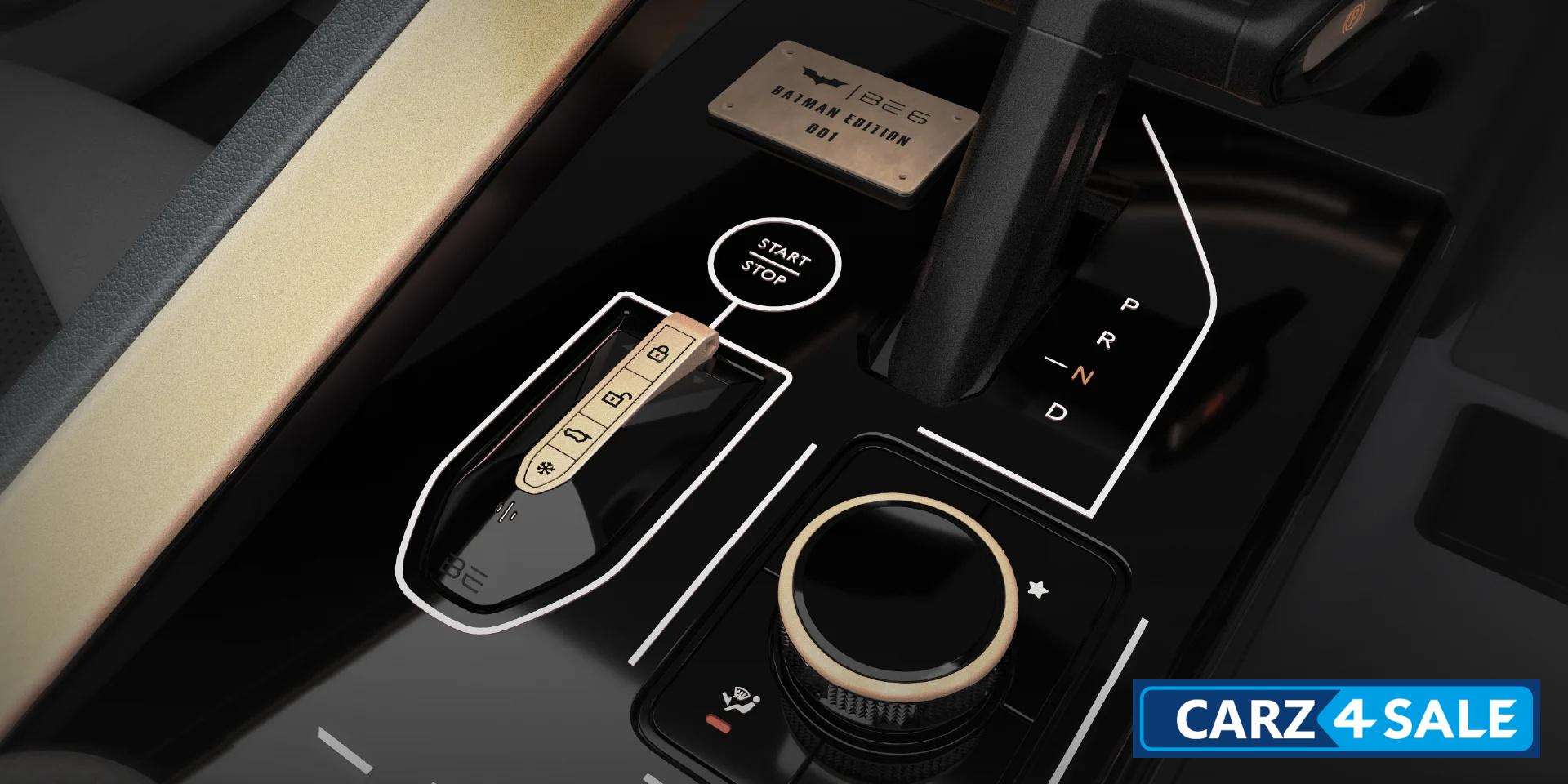 Mahindra BE 6 Batman Edition In-Touch Controller, Electronic Parking Brake, custom key fob with Alchemy gold detailing