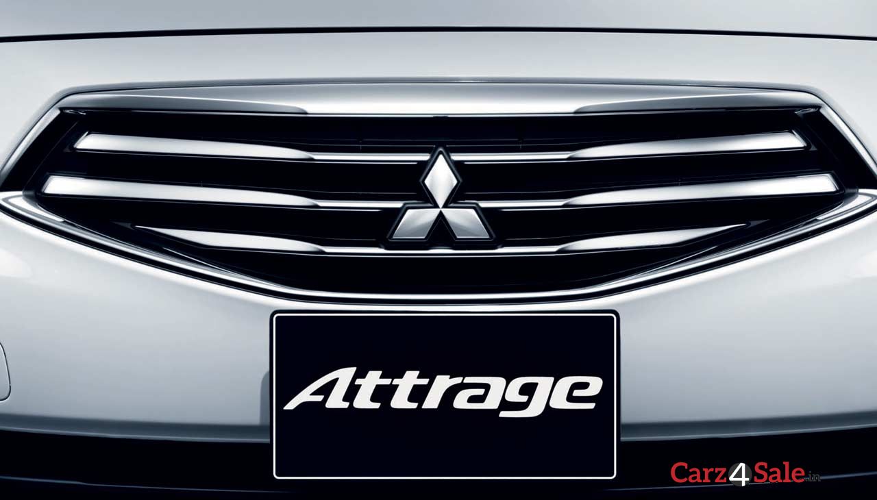 Mitsubishi Attrage SE 1.2 Mivec - Image showing the Attrage badge on the Mitsubishi sedan